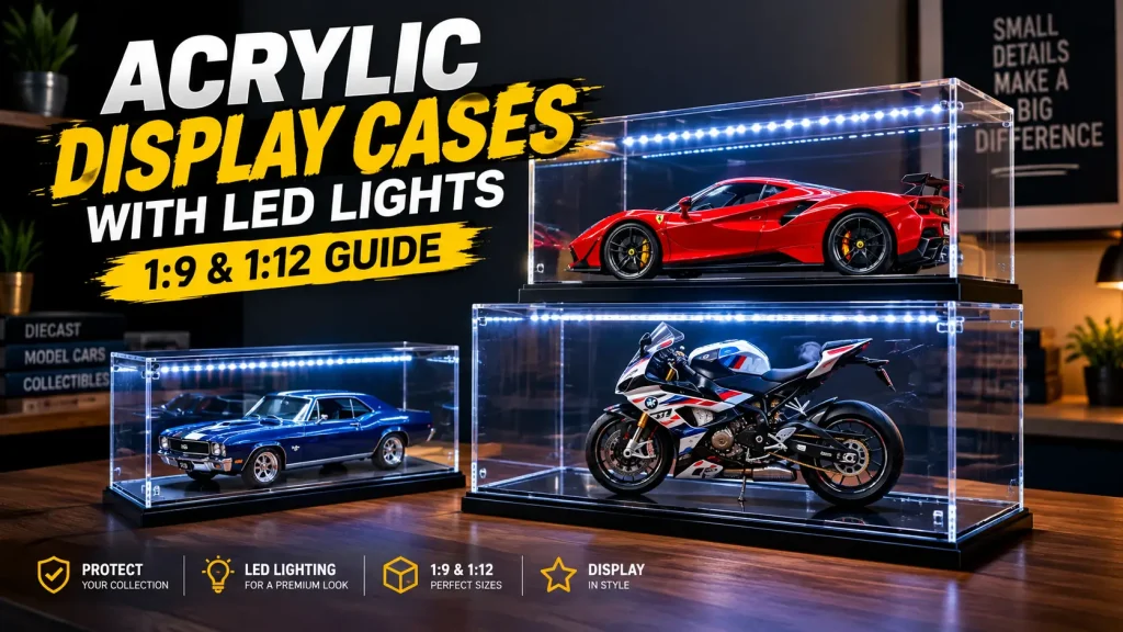 Acrylic Display Cases with LED Lights: 1:9 & 1:12 Guide