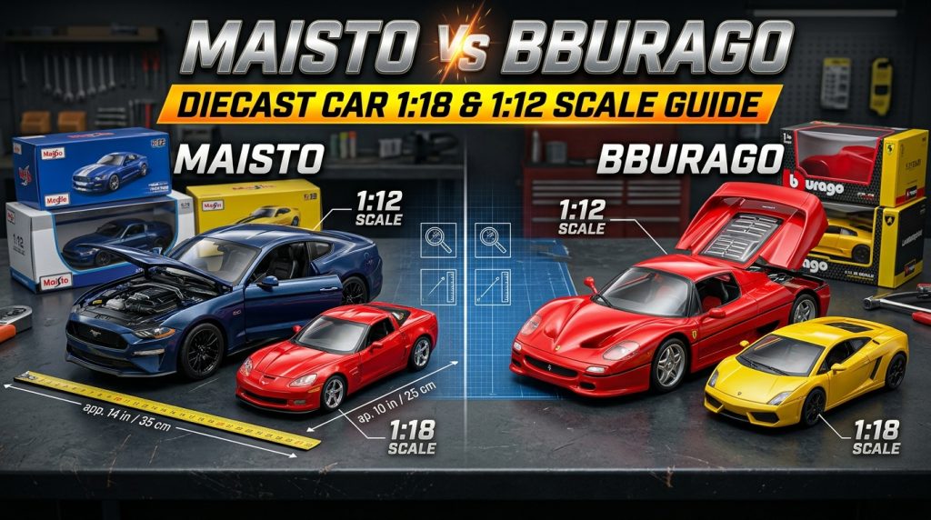 Maisto vs Bburago Diecast: 1:18 & 1:12 Scale Guide